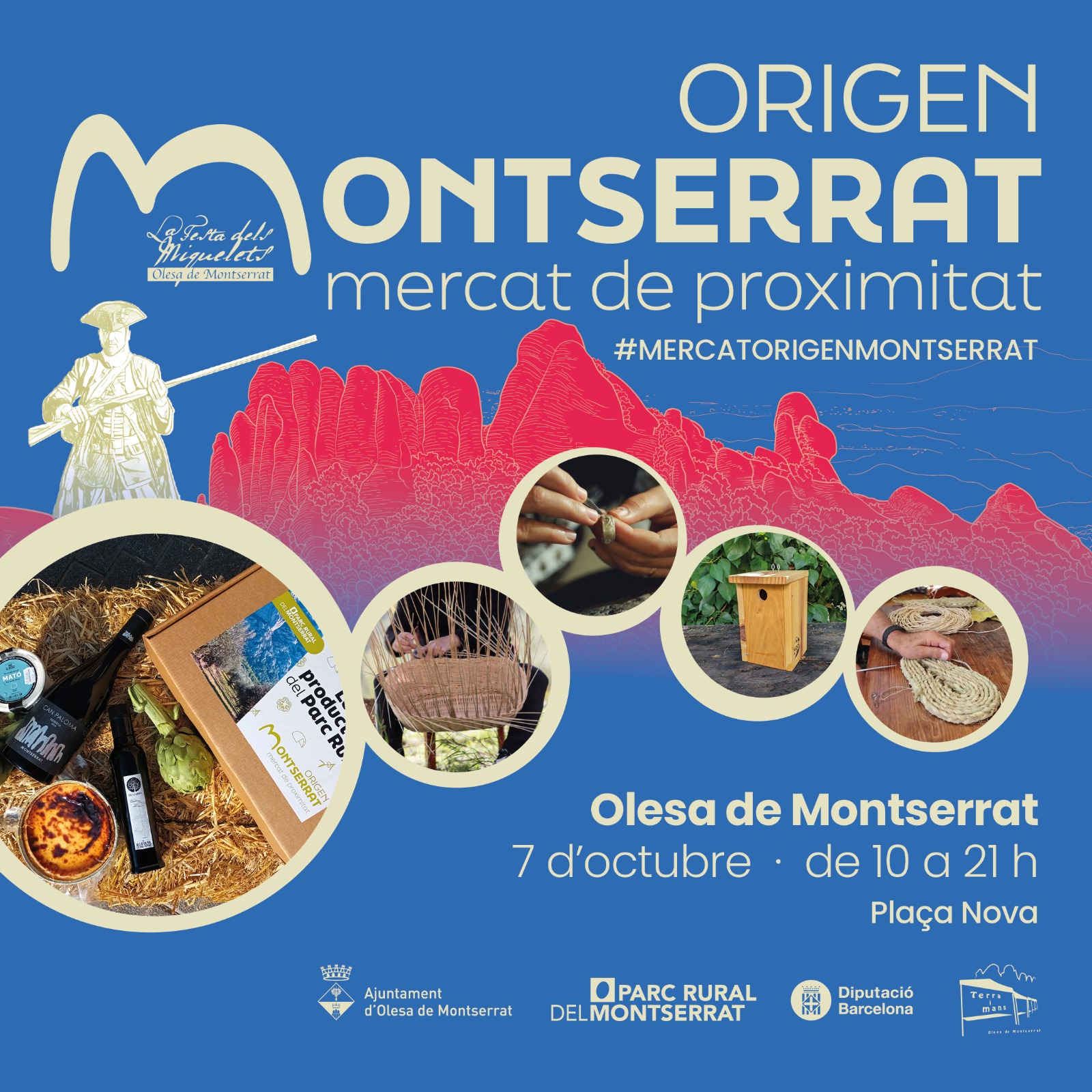 Cartell del Mercat Origen Montserrat de la Festa dels Miquelets