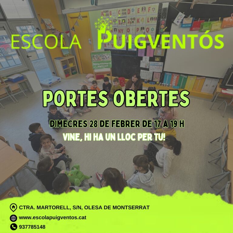 Cartell de les portes obertes de l'Escola Puigventós 2024