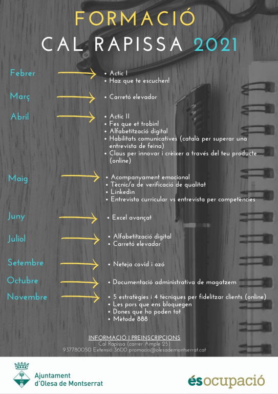 L'Ajuntament organitza nous cursos de formació ocupacional a Cal Rapissa a partir del setembre