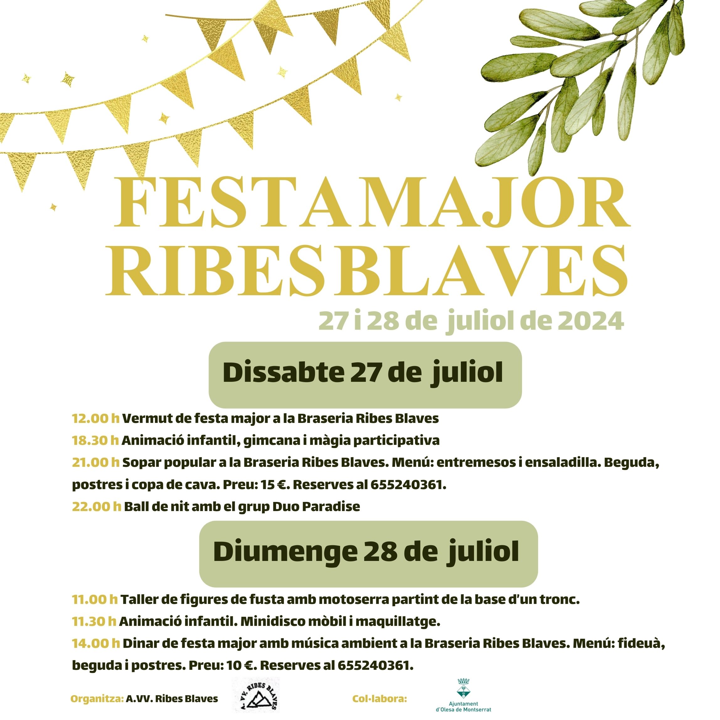 Cartell de la Festa Major de Ribes Blaves 2024