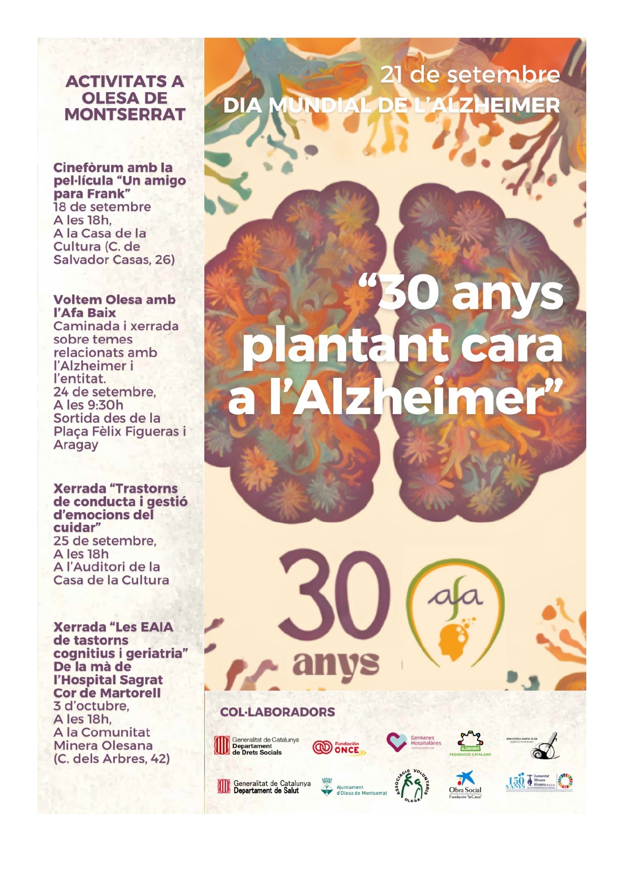 Actes del Dia Mundial de l'Alzheimer 2024