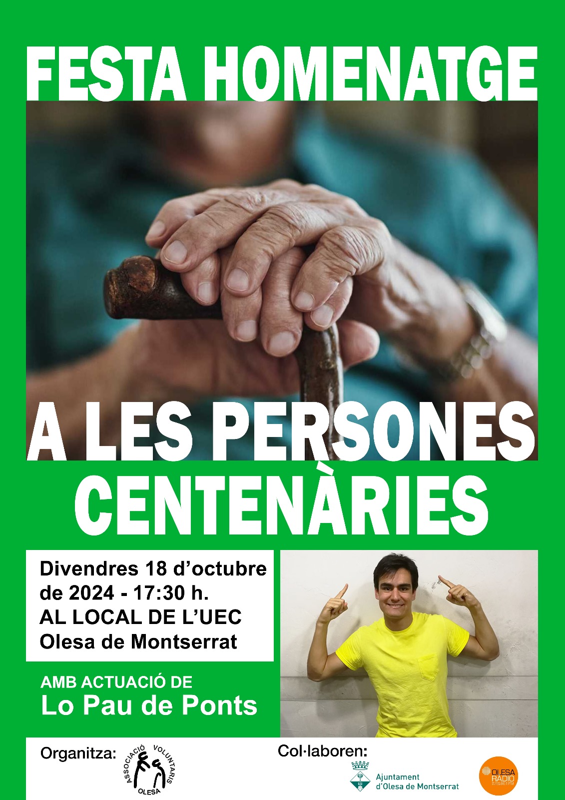 Cartell de l'acte d'homenatge a les persones centenàries 2024