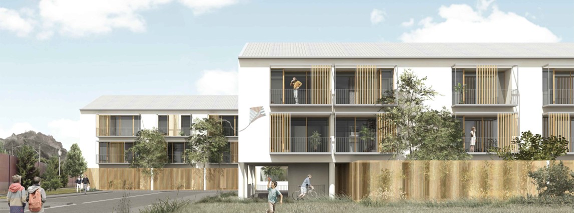 Imatge virtual de com serà la promoció de 33 habitatges que l'Incasòl farà al carrer de la Indústria
