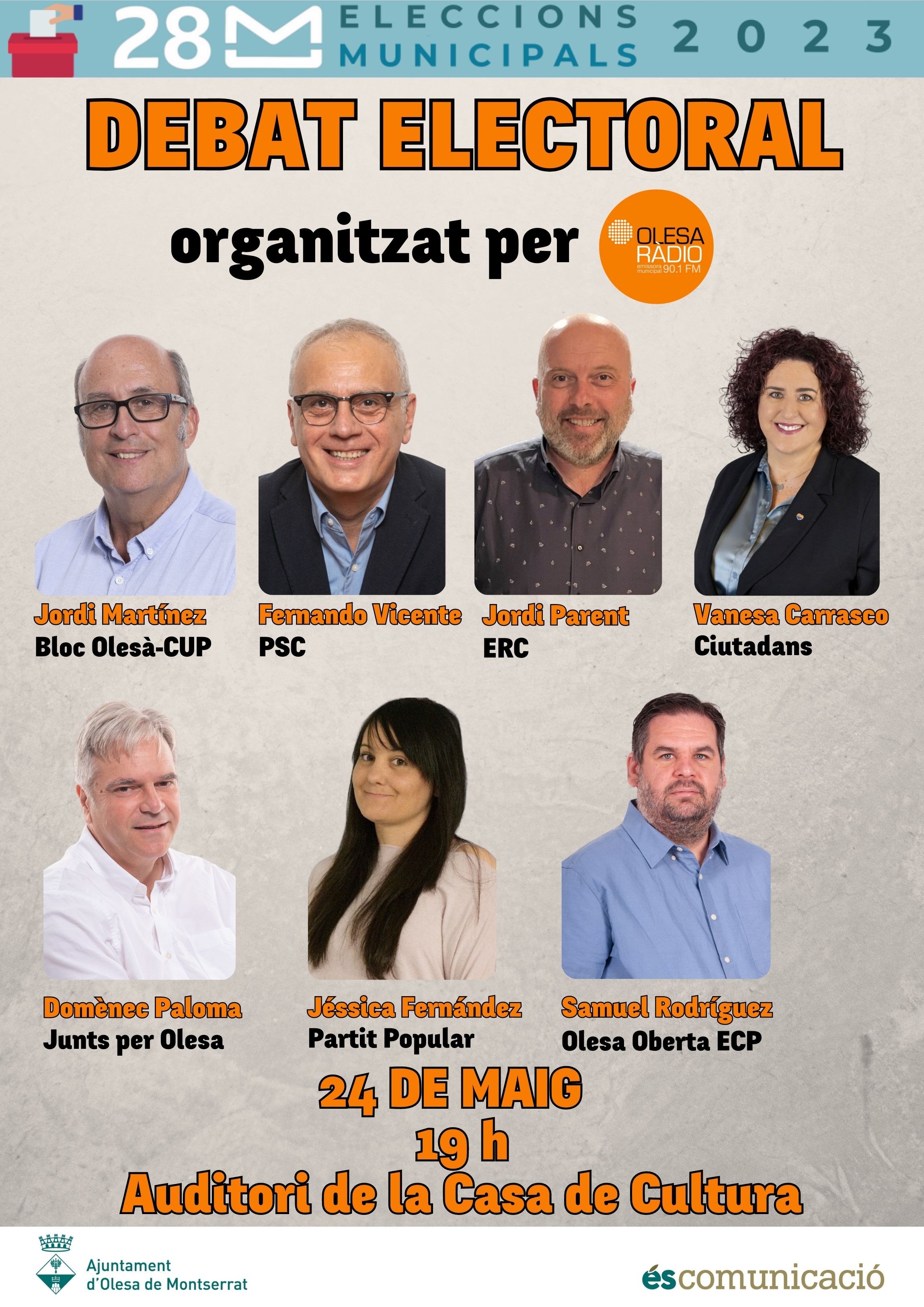 Cartell del debat electoral per les eleccions municipals 2023