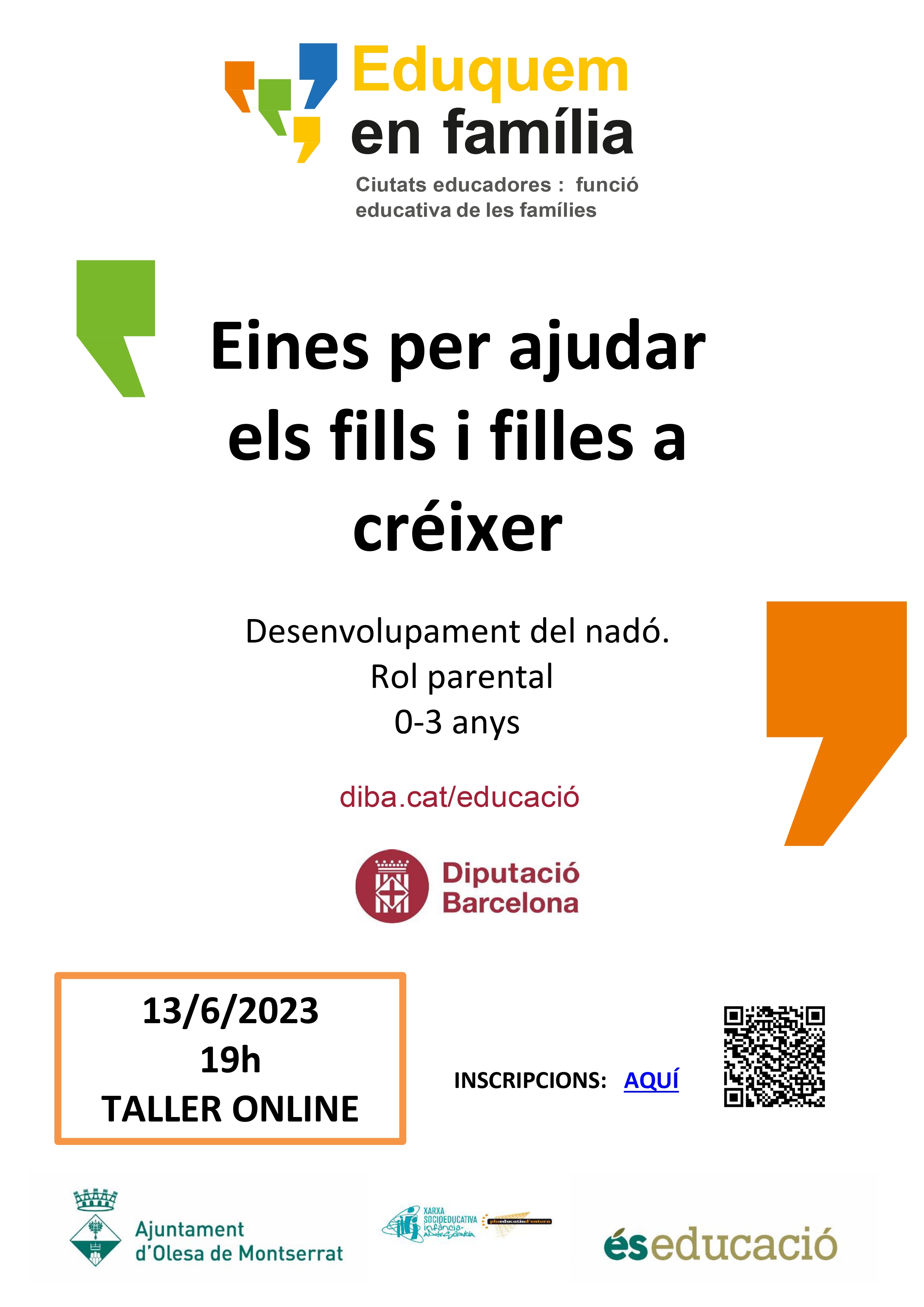 Cartell de la xerrada "Desenvolupament del nadó. Rol parental (0-3 anys)"