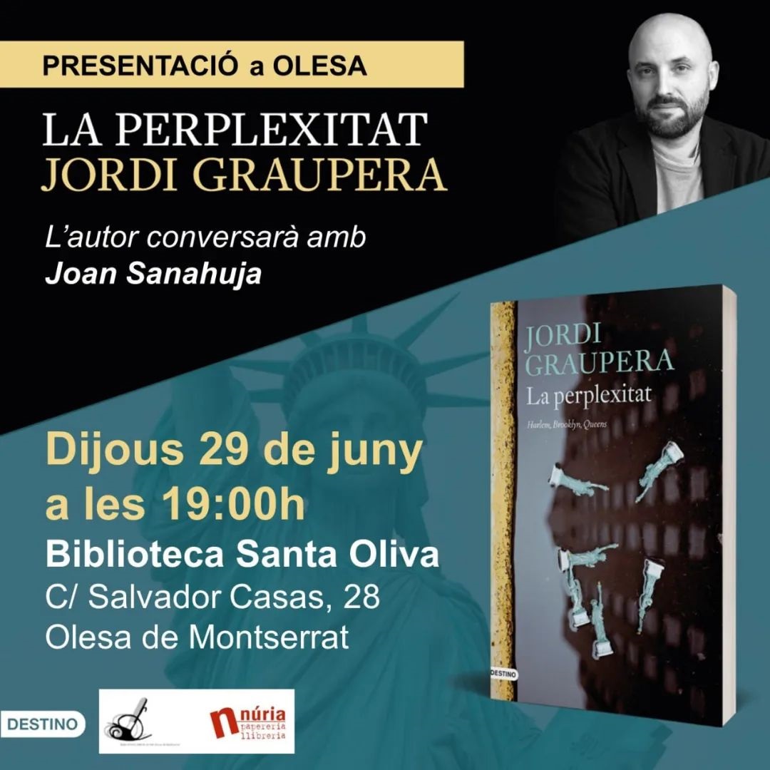 Cartell de la presentació del llibre "La perplexitat"