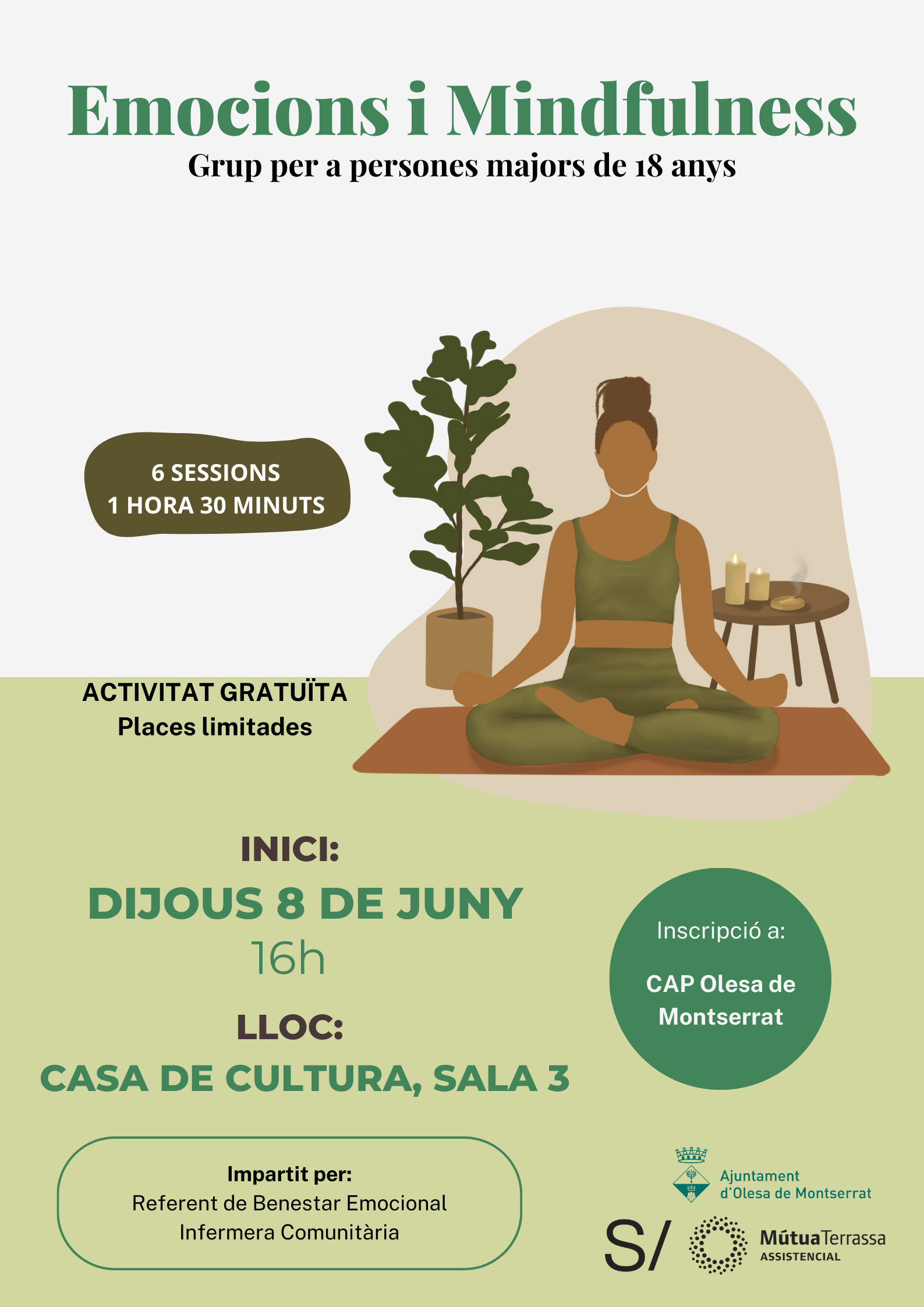 Cartell del taller de mindfulness i emocions