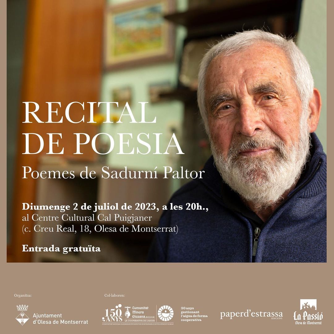 Cartell del recital de poesia de Sadurní Paltor