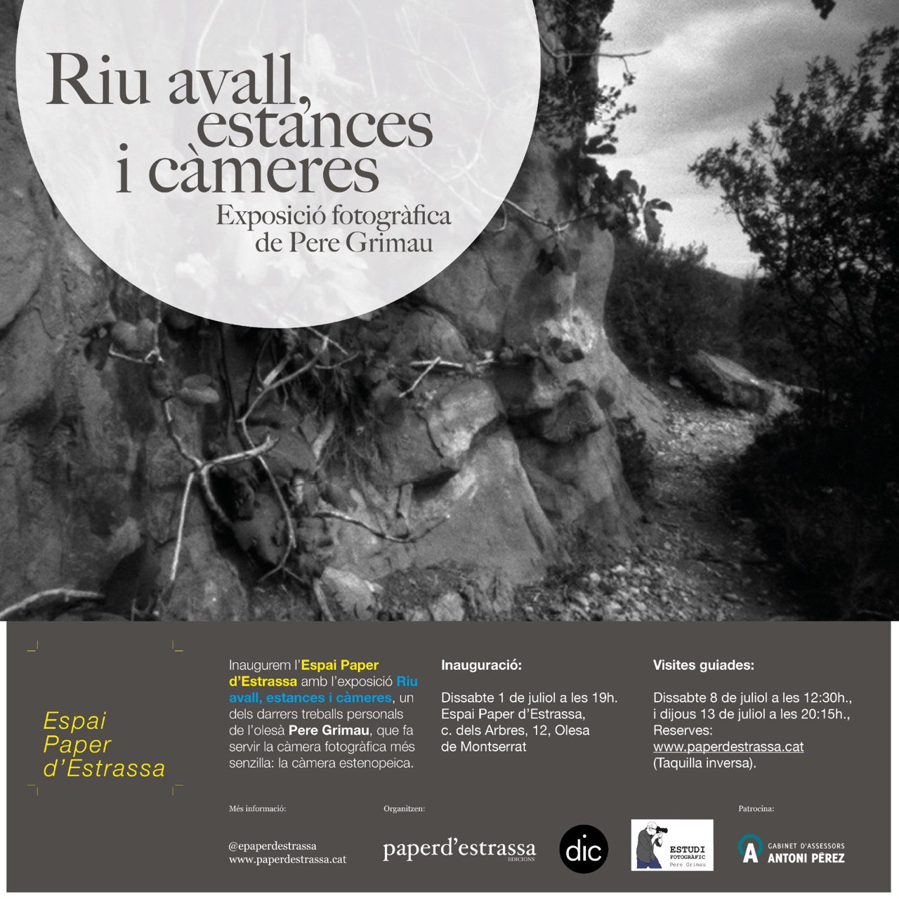 Cartell de l'exposició Riu avalla, estances i càmeres.