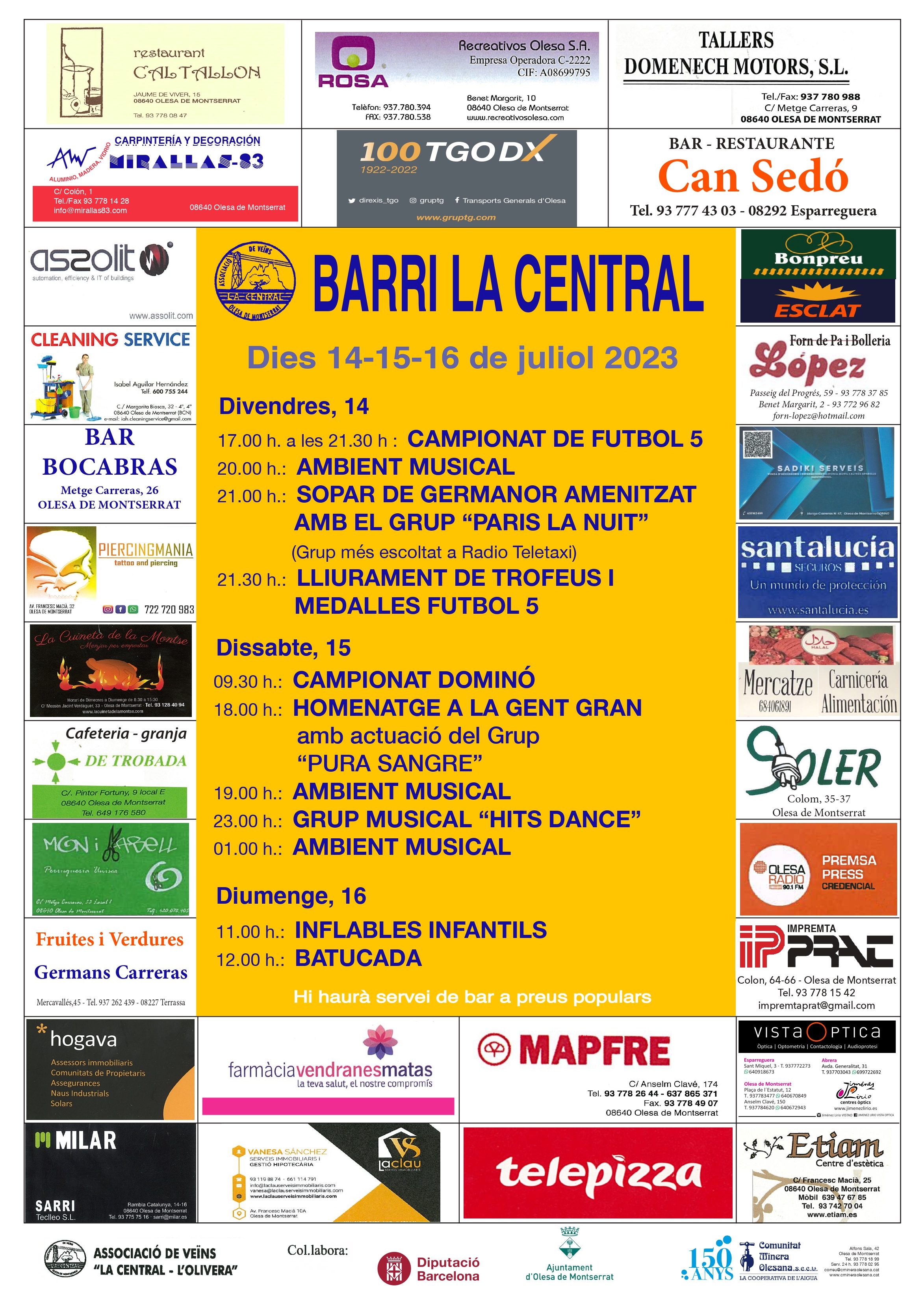 Cartell de la Festa Major del barri de La Central