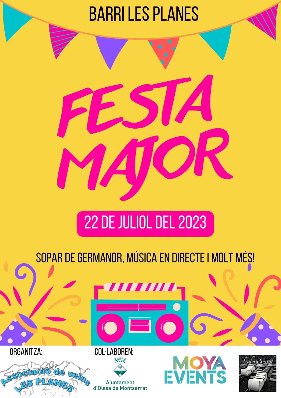 Cartell de la Festa Major 2023 del barri de Les Planes