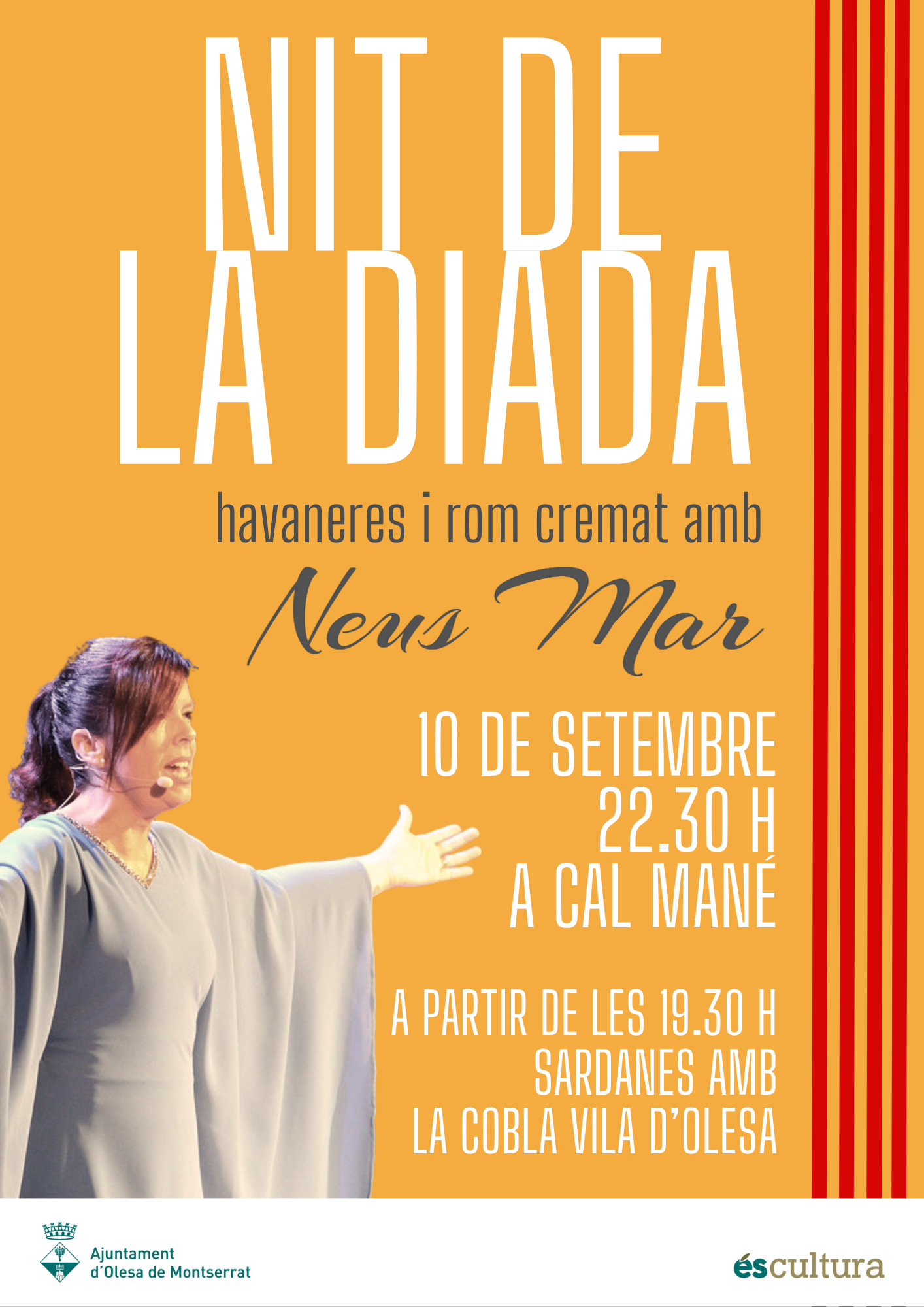 Cartell dels actes de la nit de la Diada a Olesa 2023