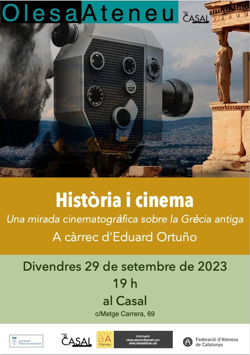 Cartell de l'activitat Història i cinema, organitzada per OlesaAteneu conjuntament amb El Casal