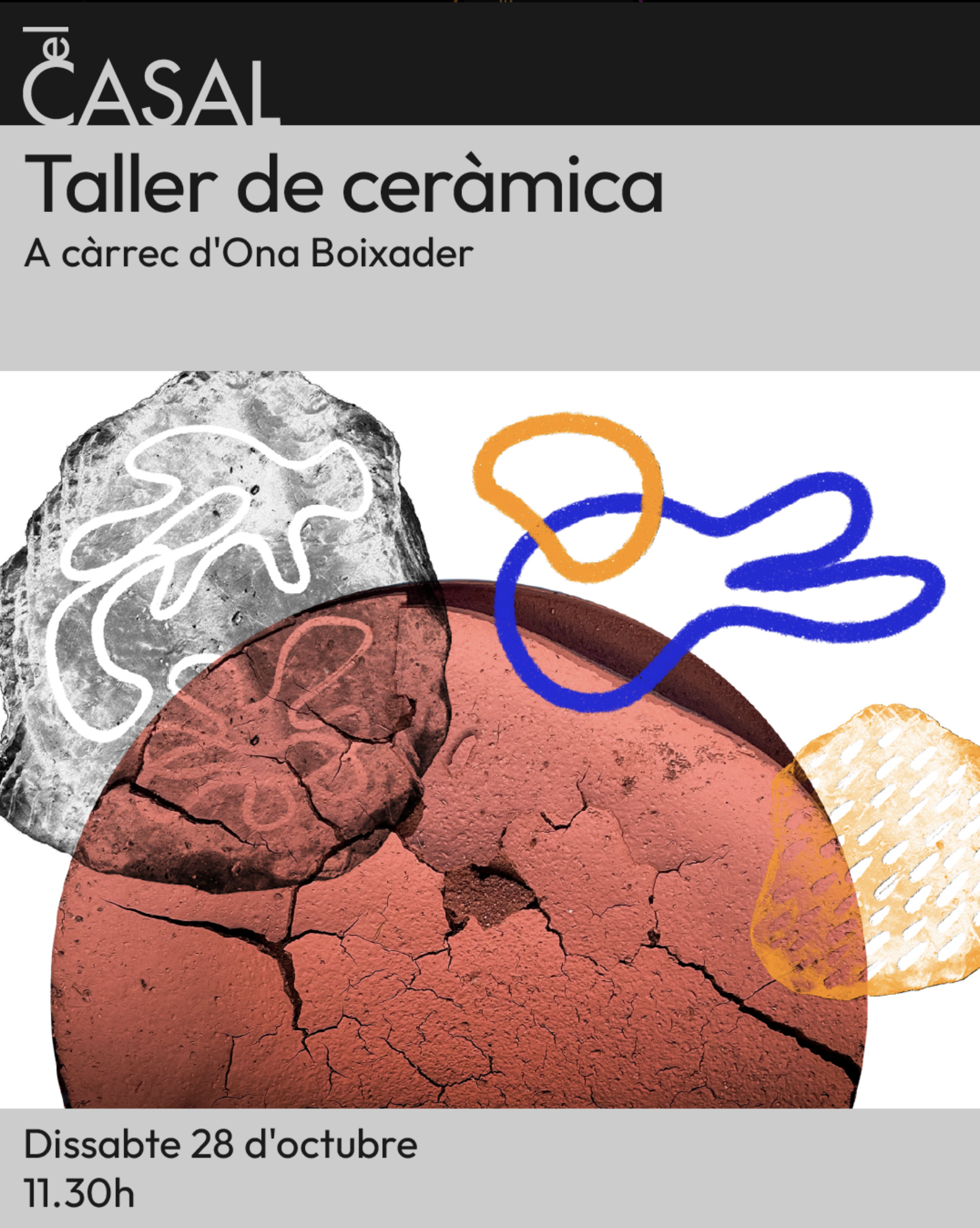 Cartell del taller de ceràmica conduit per Ona Boixader