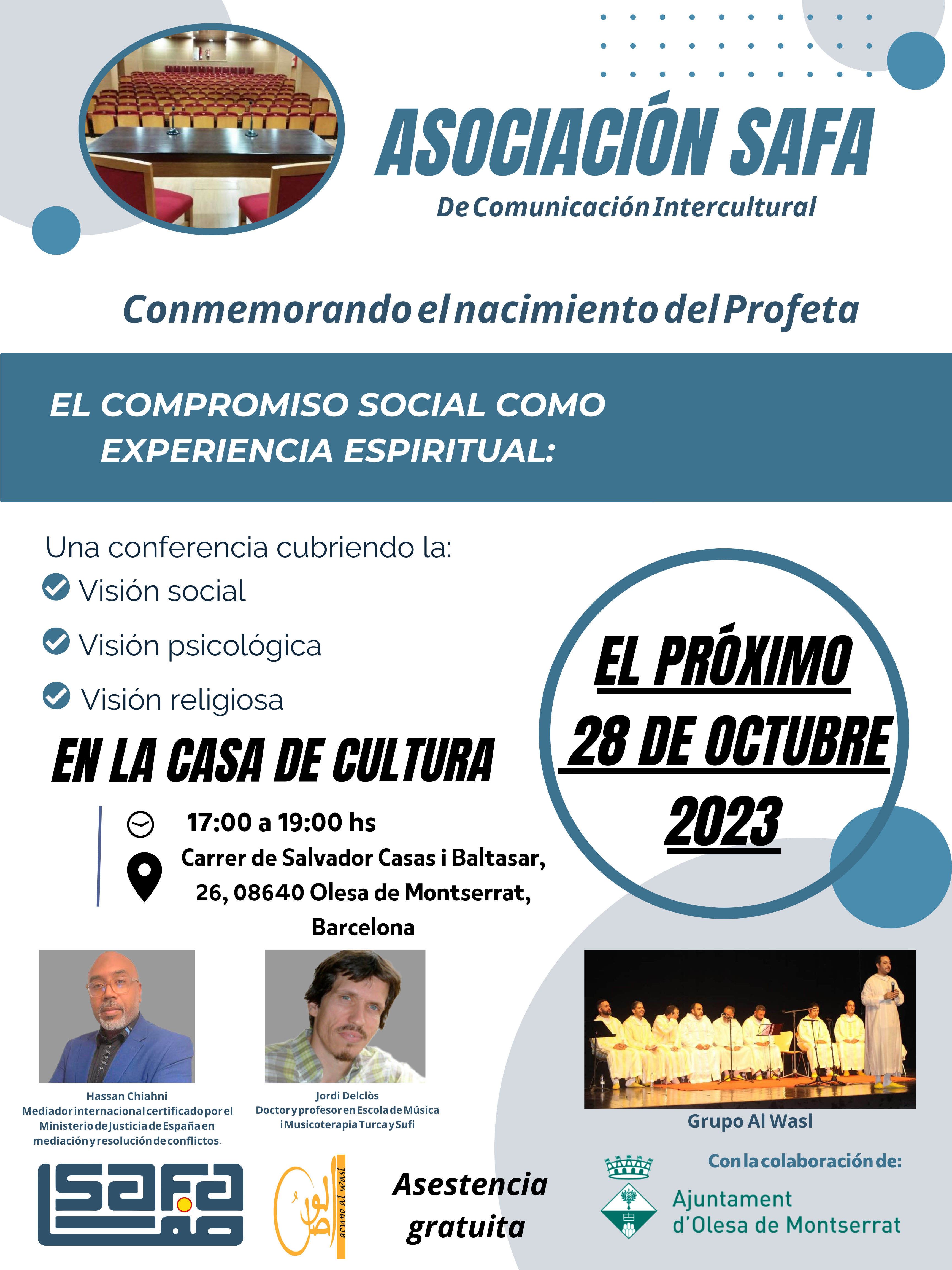 Cartell de la xerrada "El compromís social com a experiència espiritual