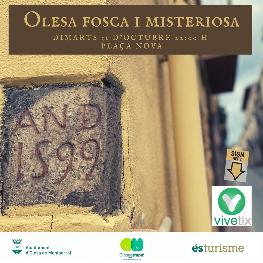 Cartell de la visita guiada "L'Olesa fosca i misteriosa"