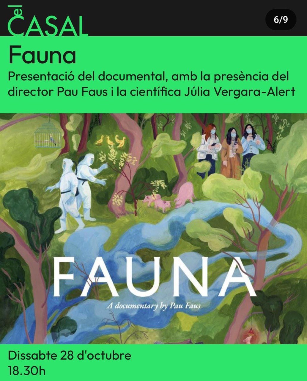 Cartell de la projecció del documental "Fauna" al Casal