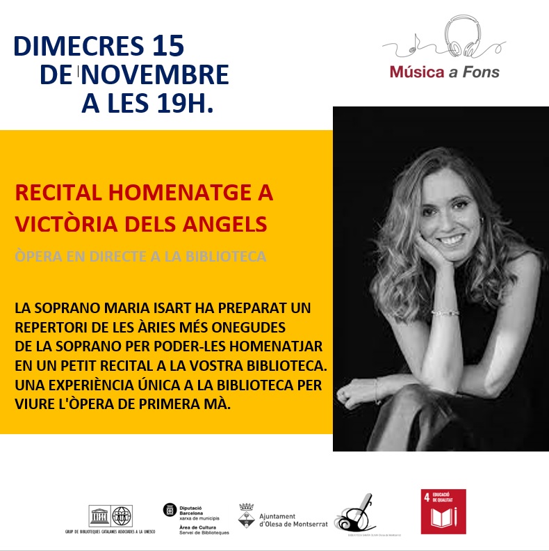 Cartell del Recital homenatge a Victòria dels Àngels