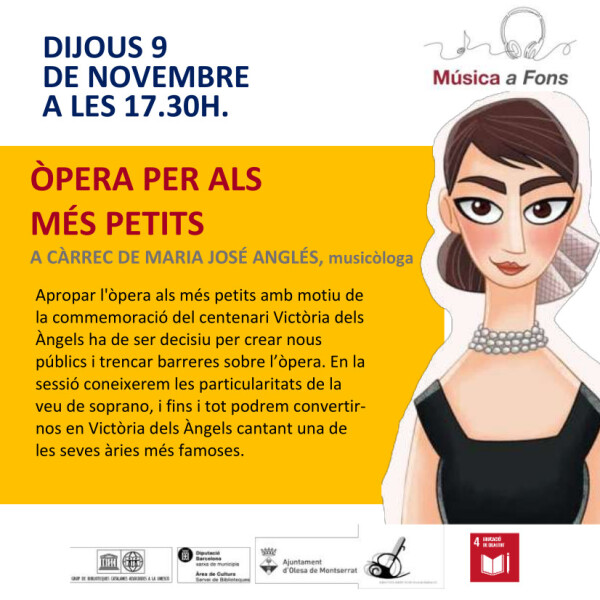 Cartell de l'activitat "Òpera per als més petits" a la Biblioteca