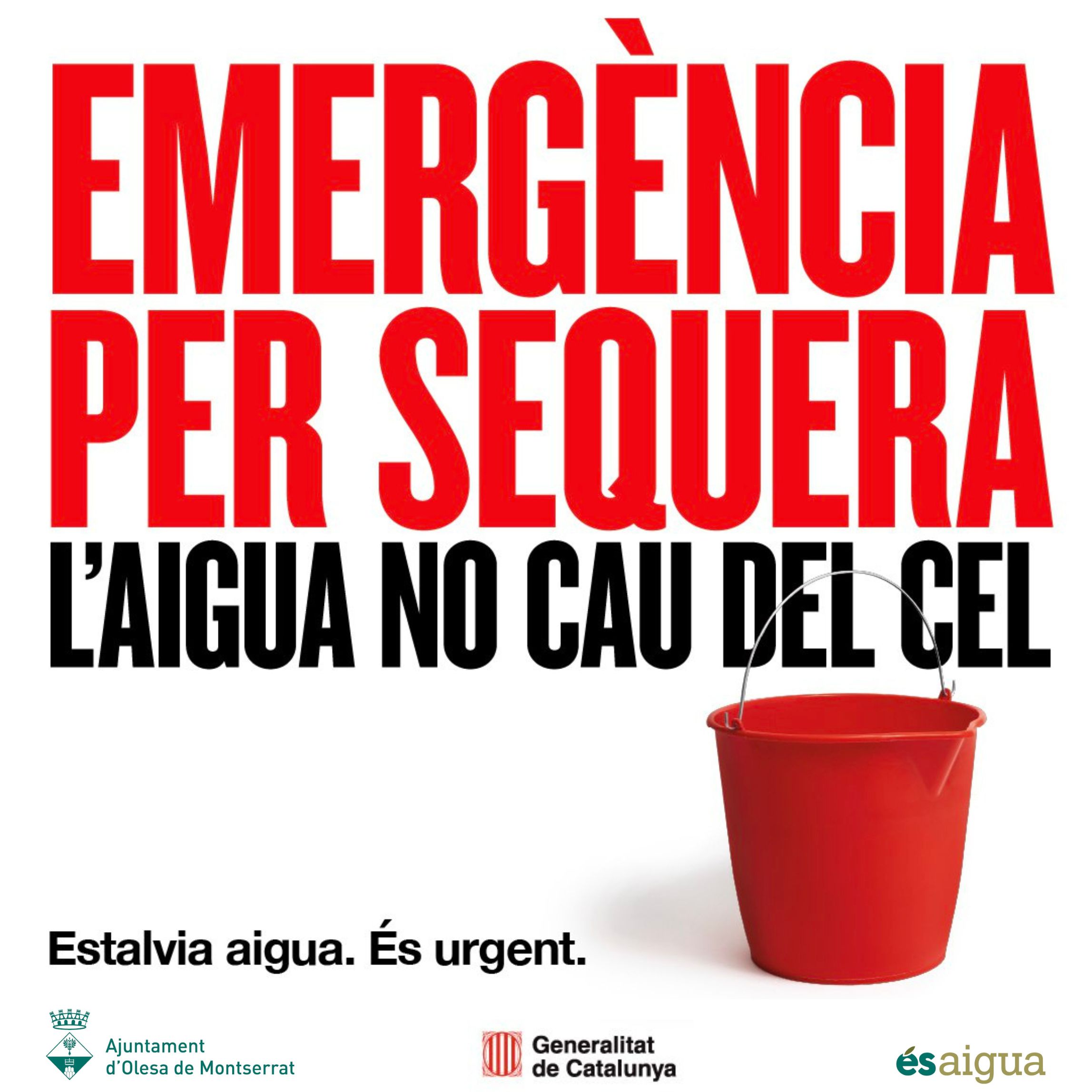 Cartell de la campanya d'estalvi d'aigua per l'emergència per sequera