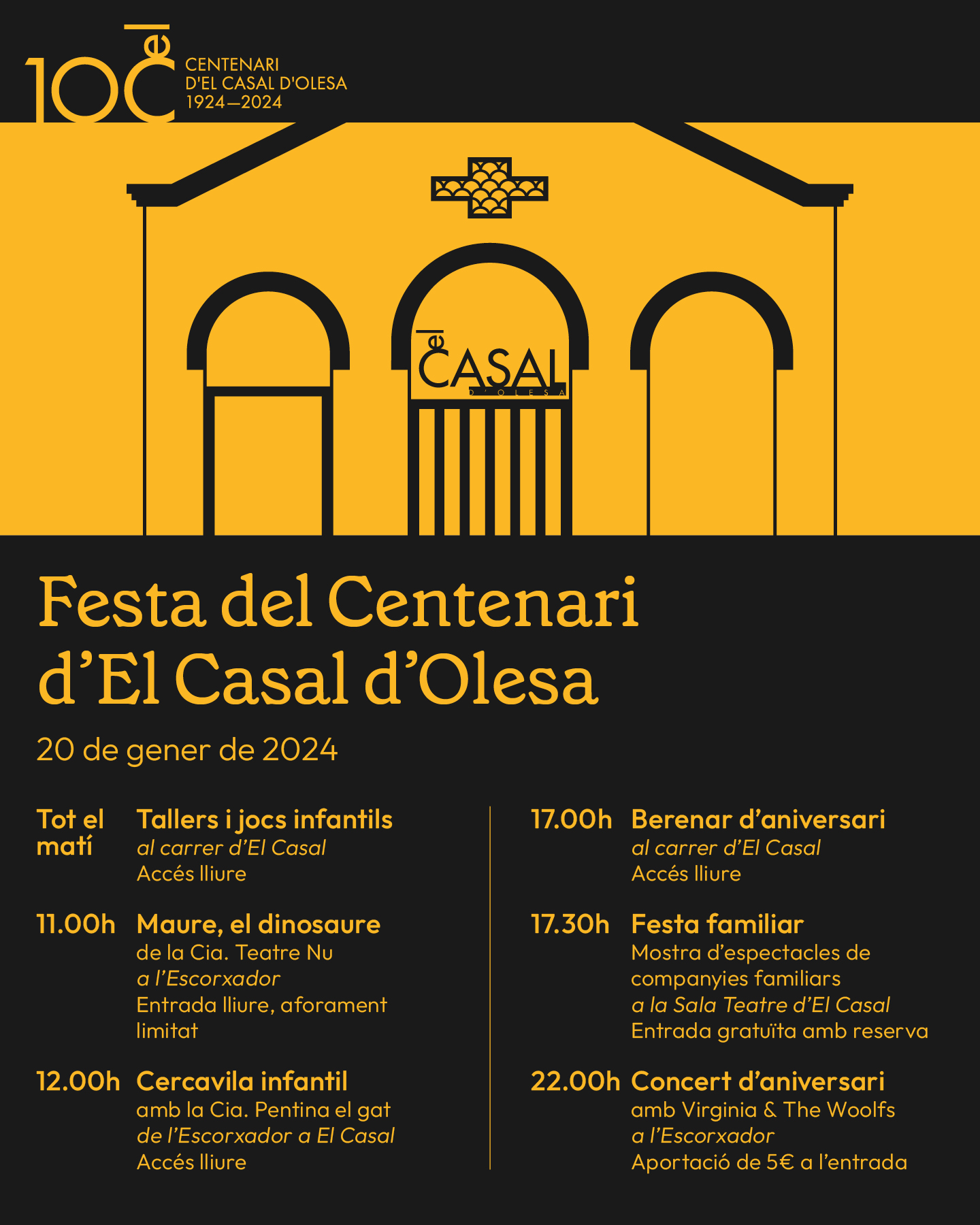 Cartell del Centenari del Casal