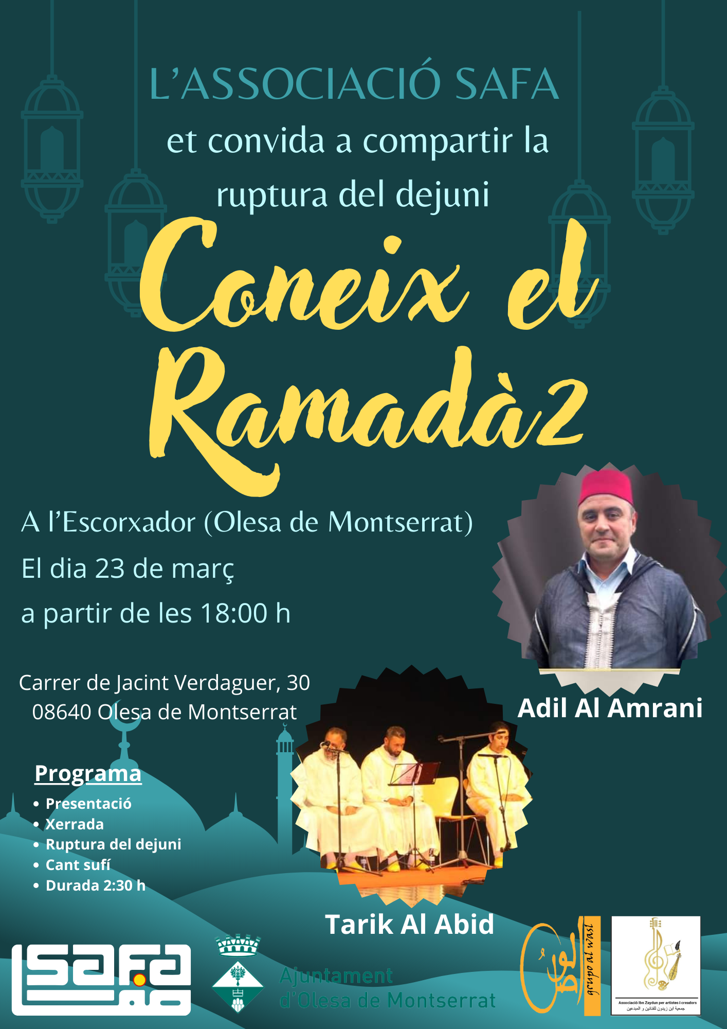 Cartell de l'acte de per conèixer la tradició del Ramadà 2024