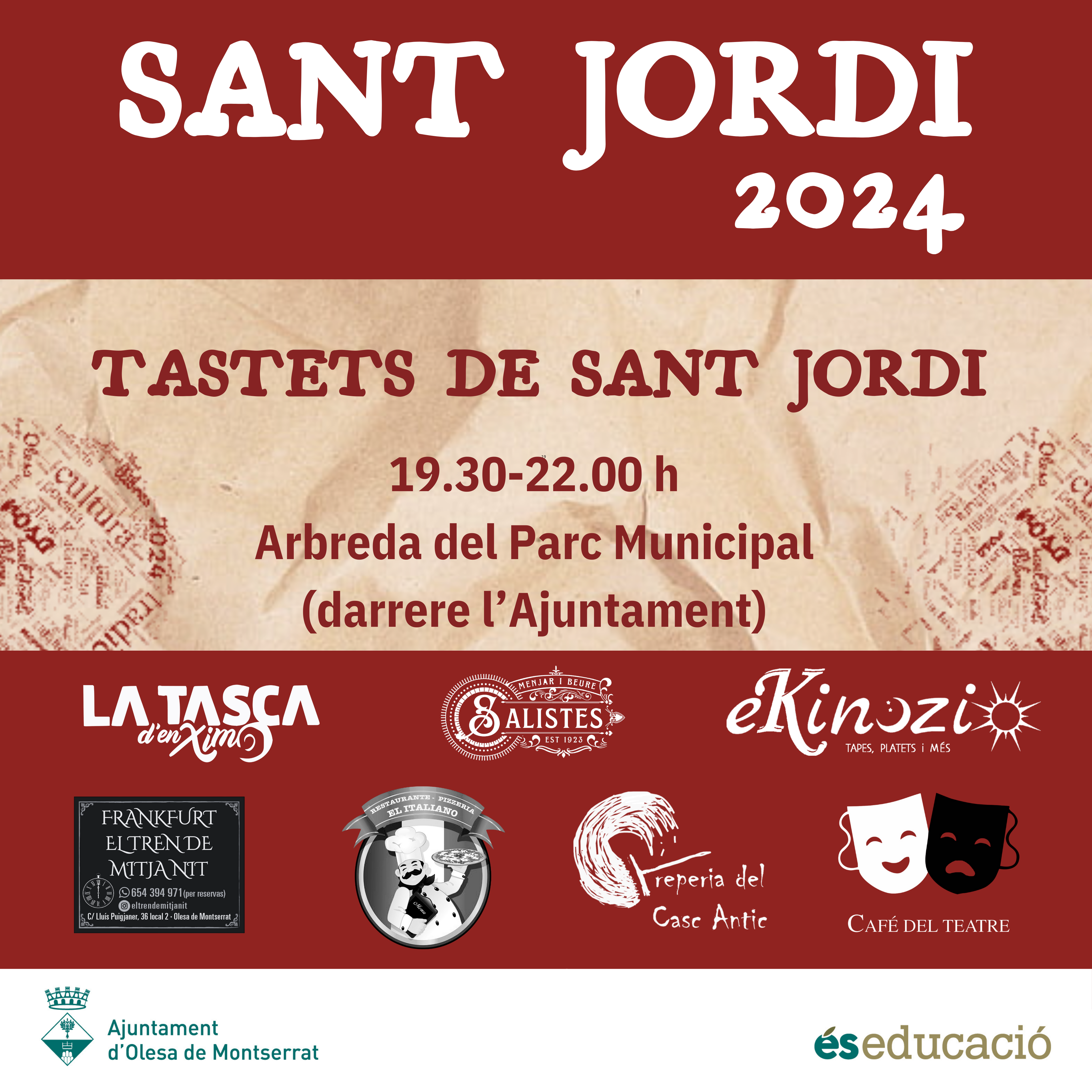 Cartell dels Tastets de Sant Jordi 2024