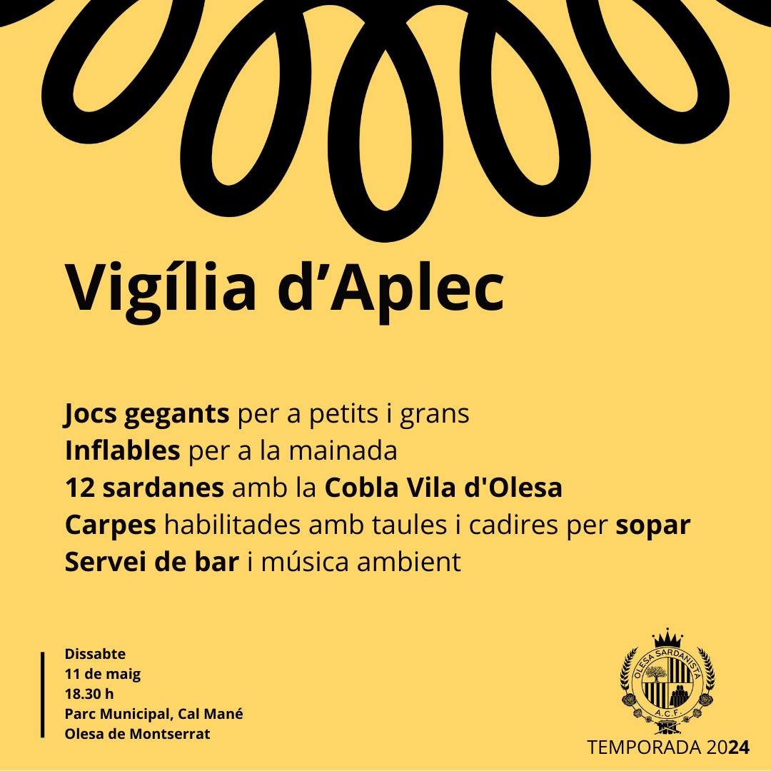 Cartell de la vigilia de l'Aplec de la Sardana 2024