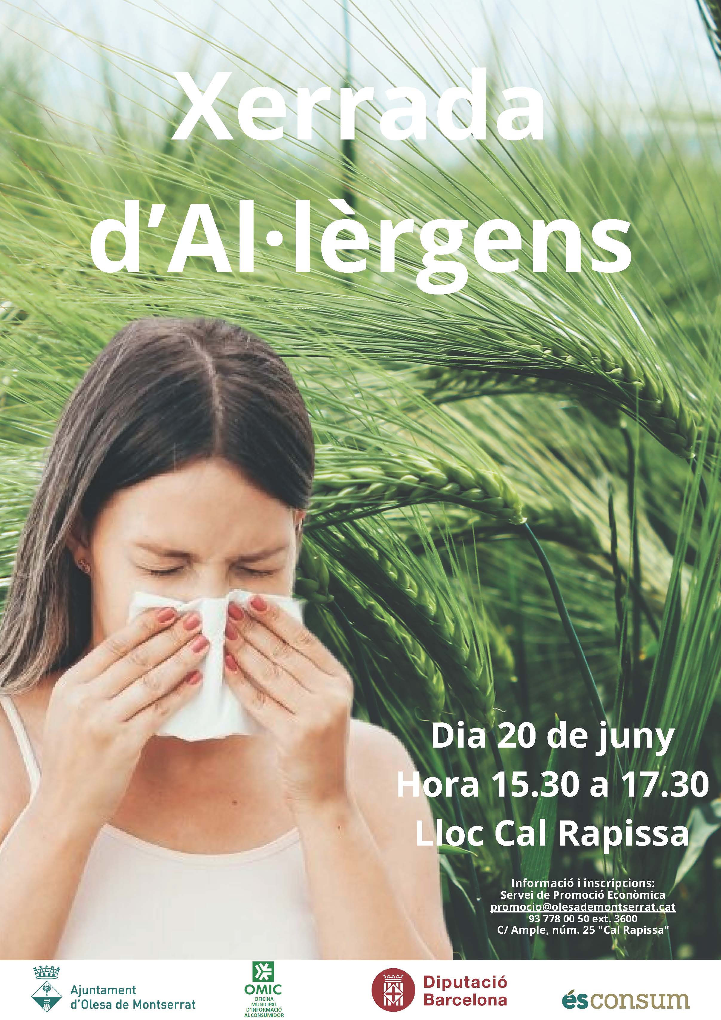 Cartell de la xerrada sobre els al·lèrgens juny 2024