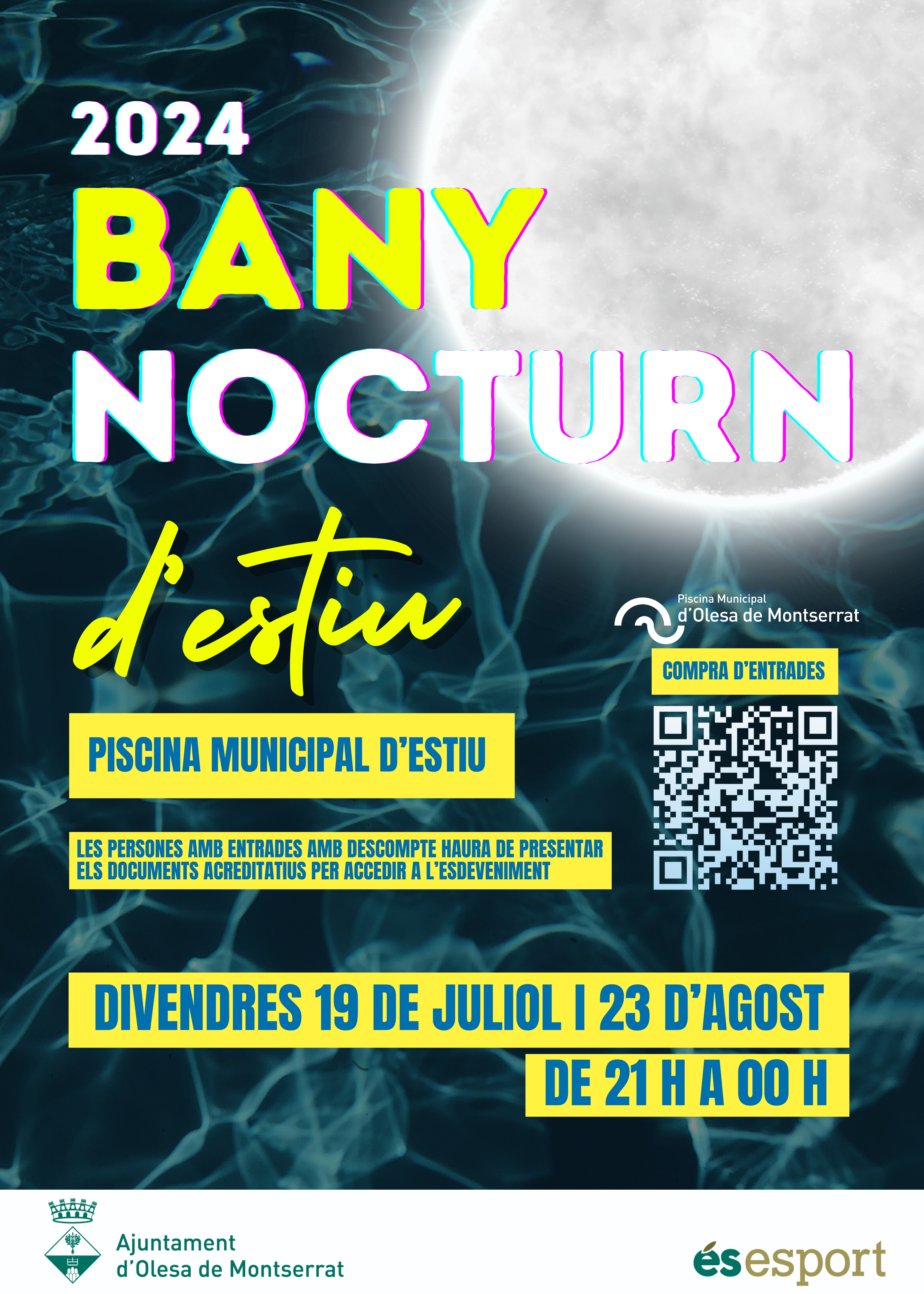 Cartell Bany nocturn d'estiu 2024