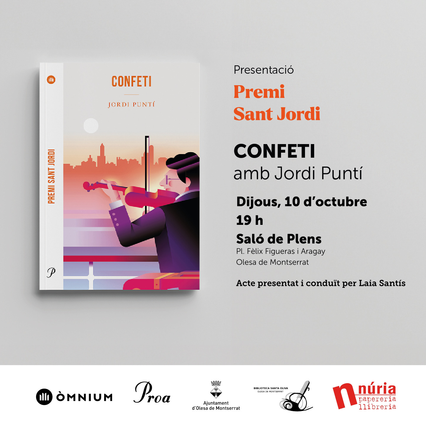 Cartell de la presentació del llibre Confeti octubre 2024