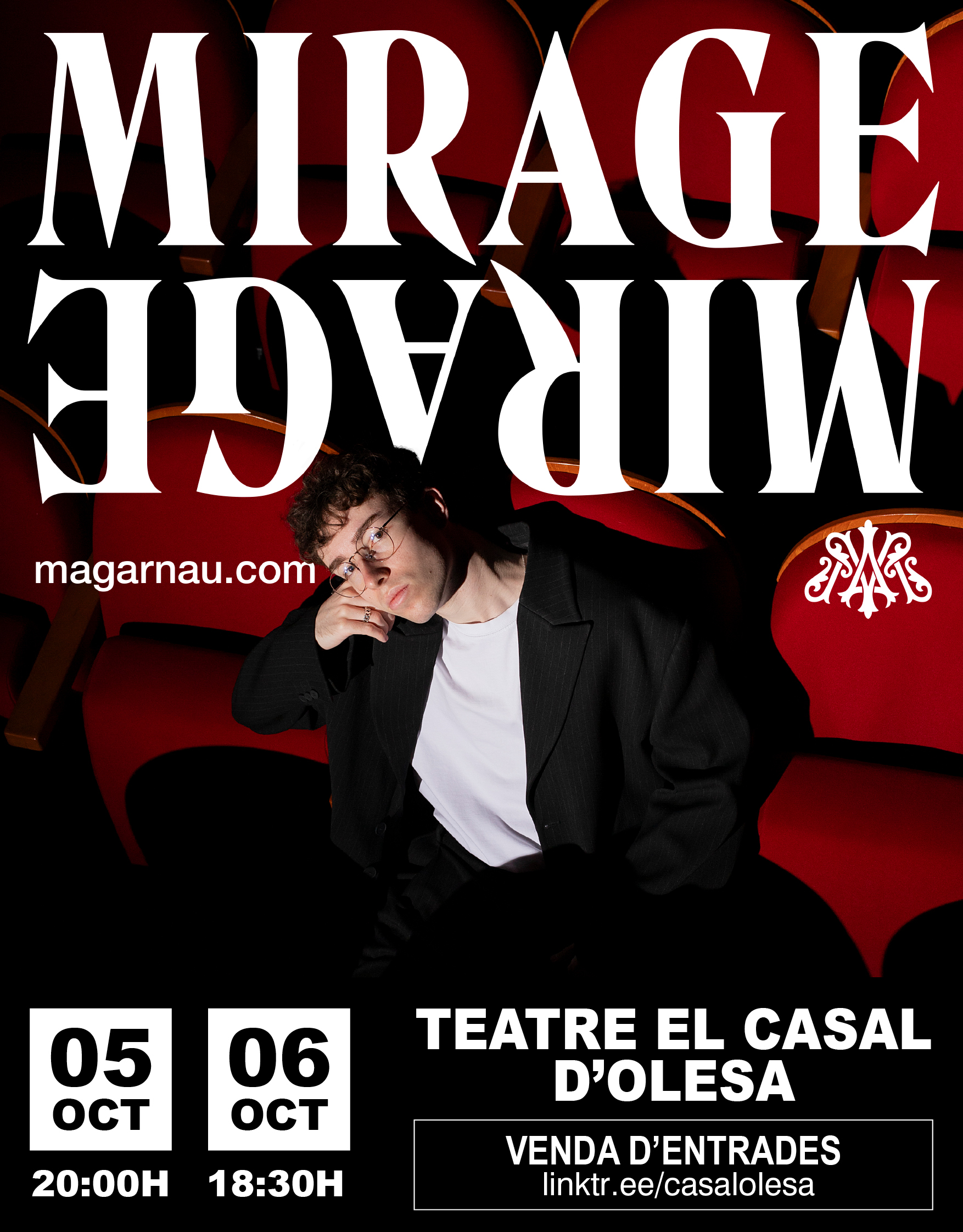 Póster de l'espectacle de màgia Mirage, del mag arnau