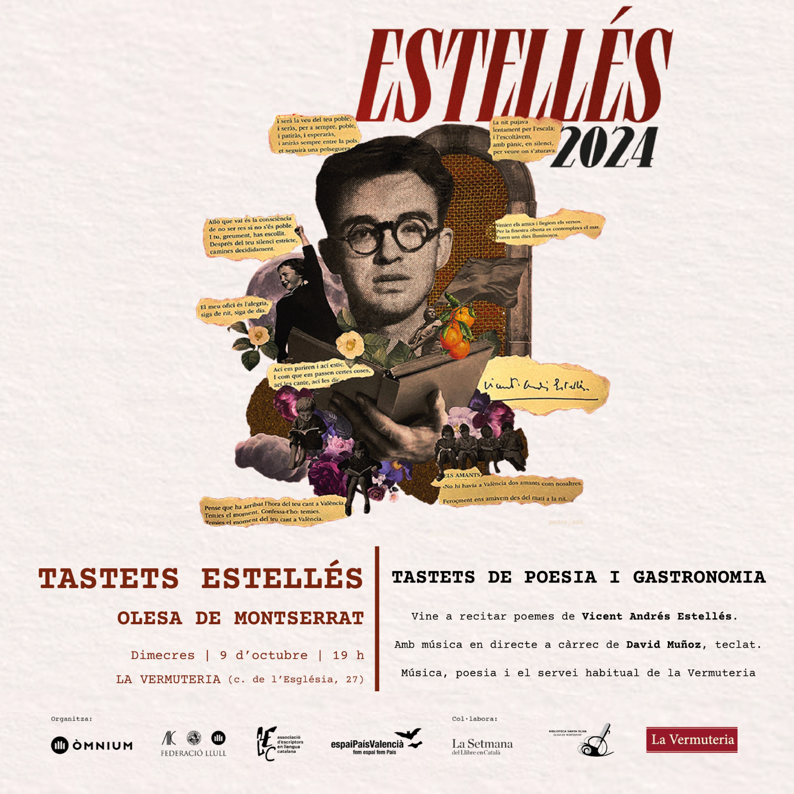 Recital de poesia d'Estallés i tastets gastronòmics octubre 2024