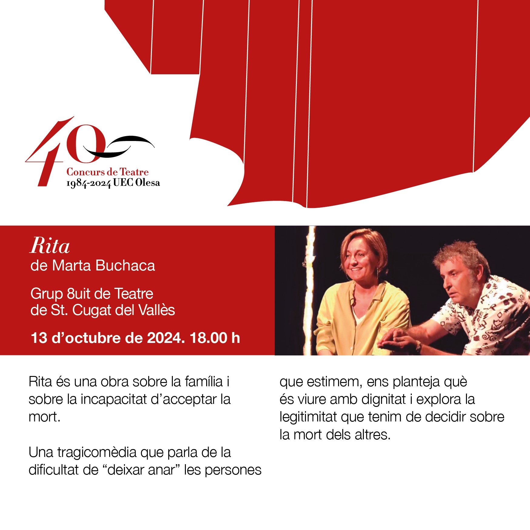 Cartell de l'obra de teatre "Rita" octubre 2024